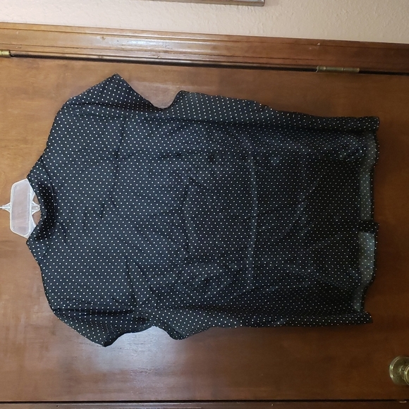 Celine black polka dot blouse w/crystal buttons 3x - Picture 8 of 9